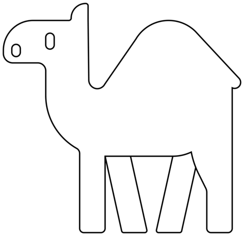 Camel Emoji Coloring Page